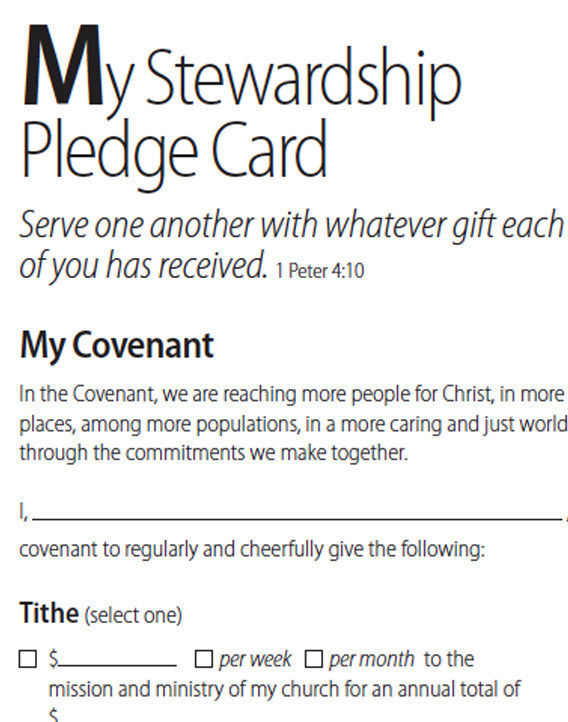 Pledge Commitment Card