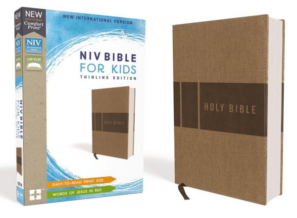 NIV Bible for Kids Thinline edition (Tan Leathersoft cover)