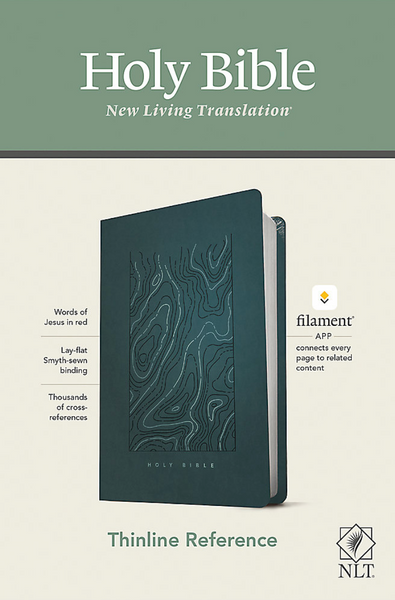 NLT Thinline Reference Bible, Filament Enabled Edition (Red Letter, Leatherlike, Teal Blue)