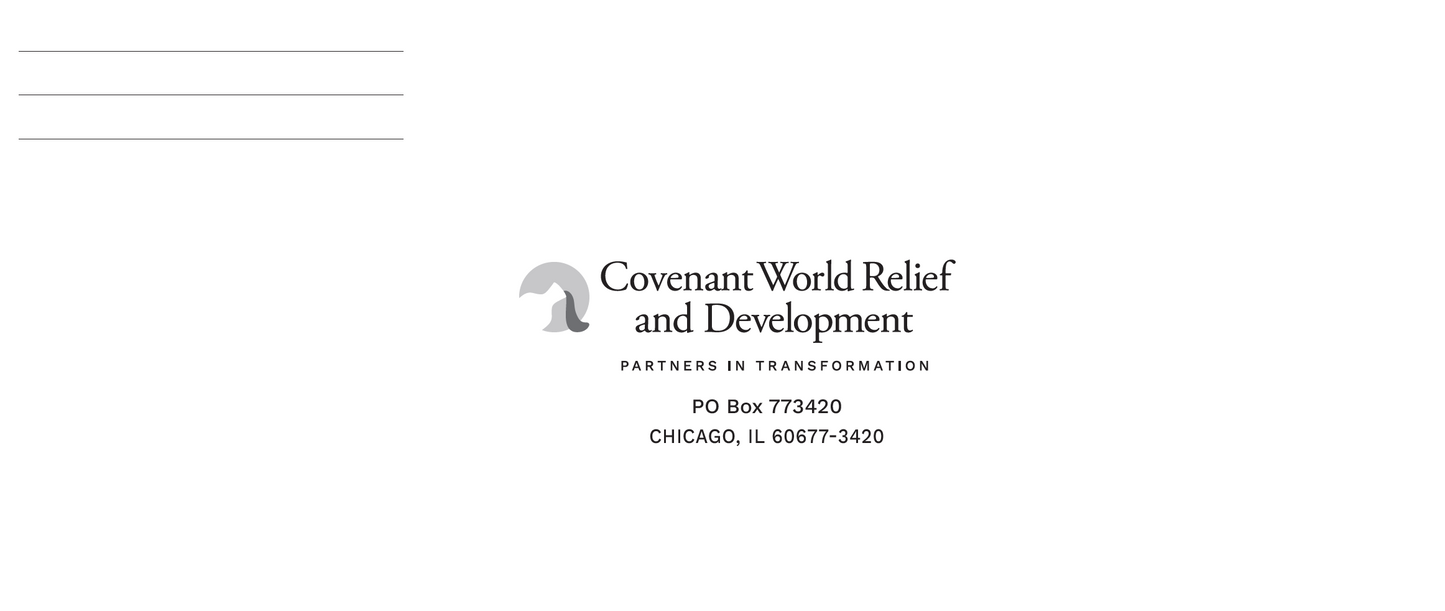 Covenant World Relief and Development Offering Envelopes